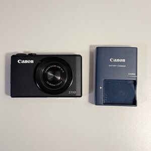 Canon PowerShot S110 – Excellent Condition | Black 12MP Compact Camera + Charger